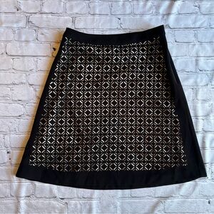 WHBM Skirt Black Geometric Cut Outs Size 4 Gothic White House Black Market Mesh
